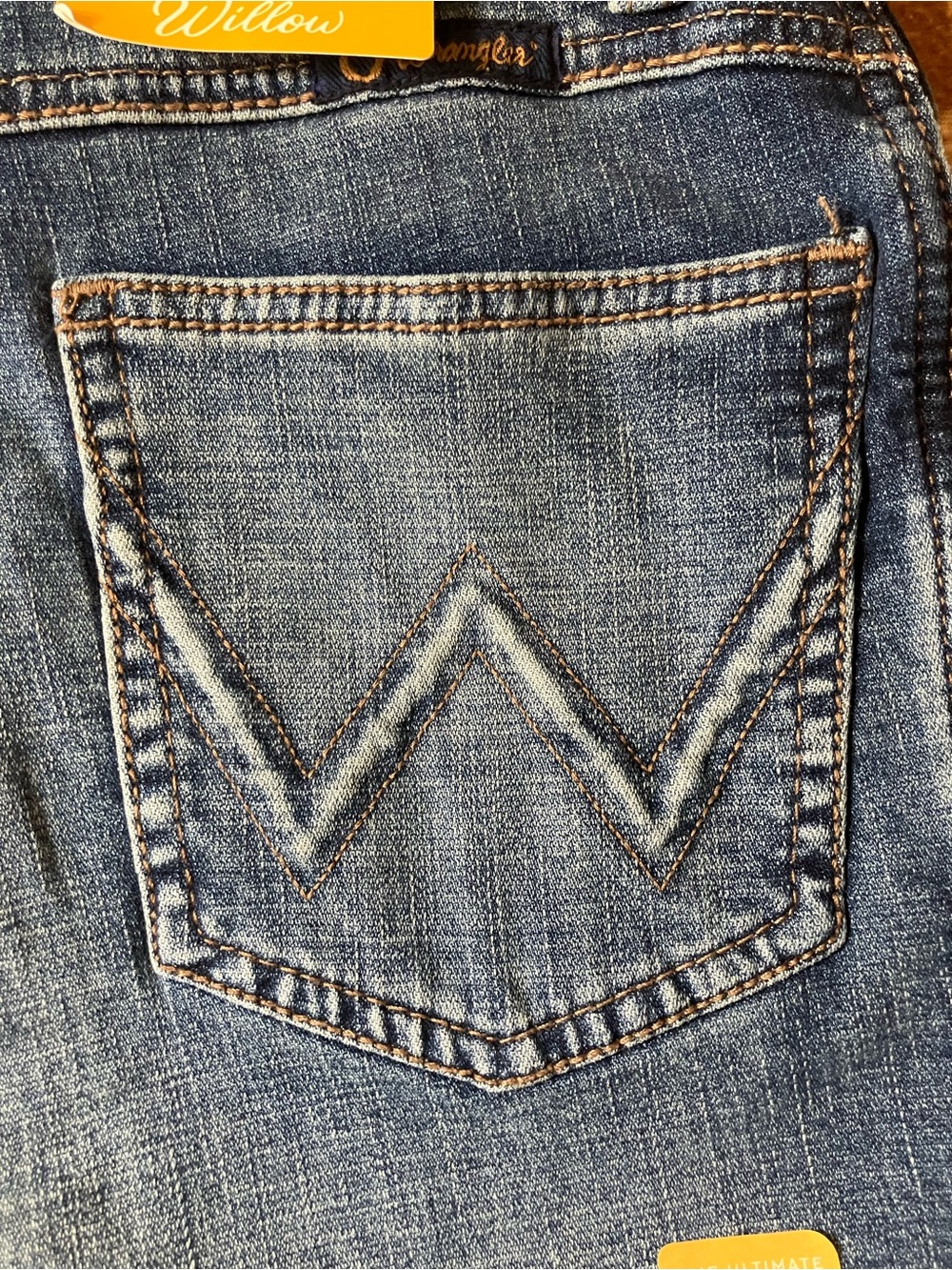 Wrangler Blue Denim Riding Jeans with Embroidered Logo